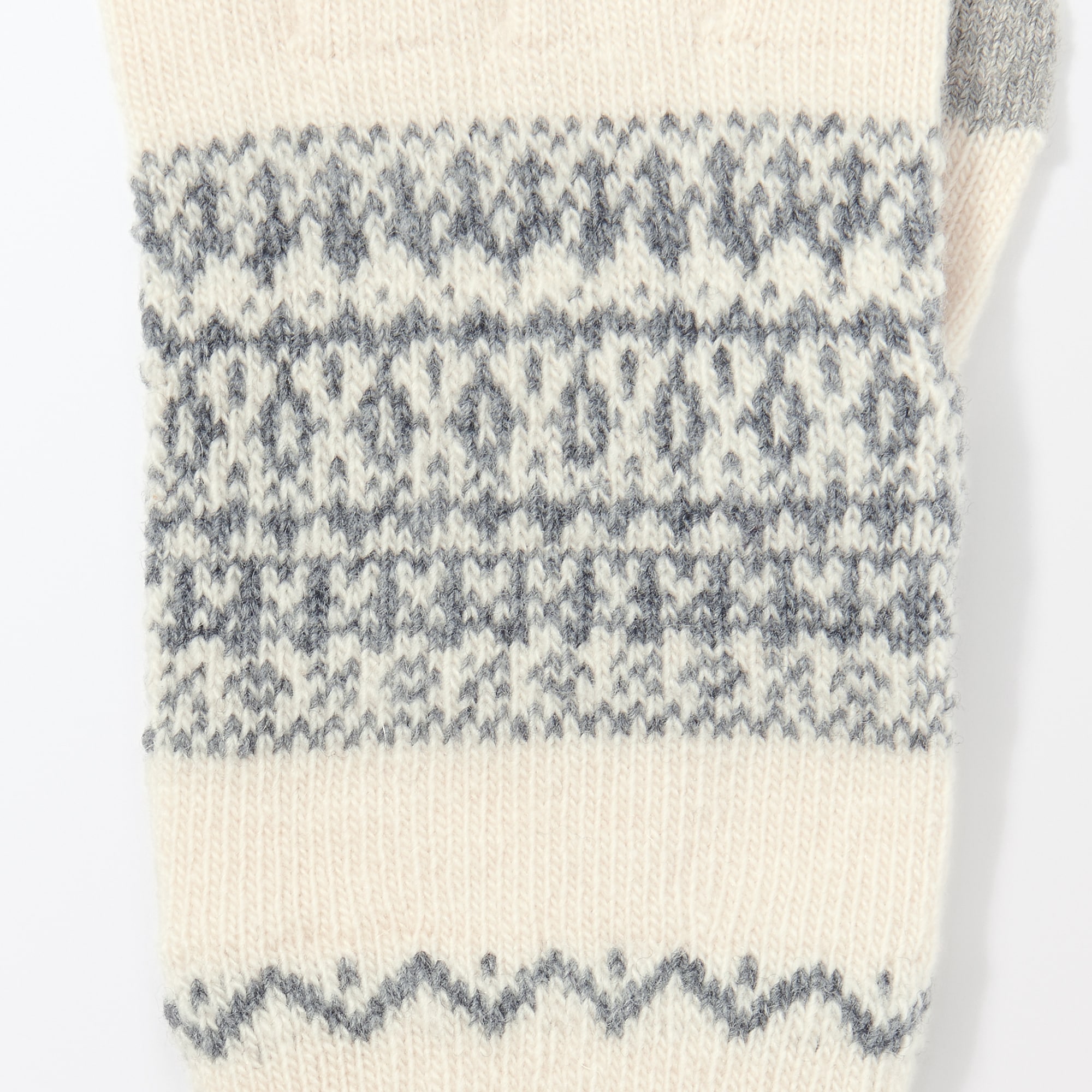 メリノウール混　裏起毛　タッチパネル手袋　（柄）