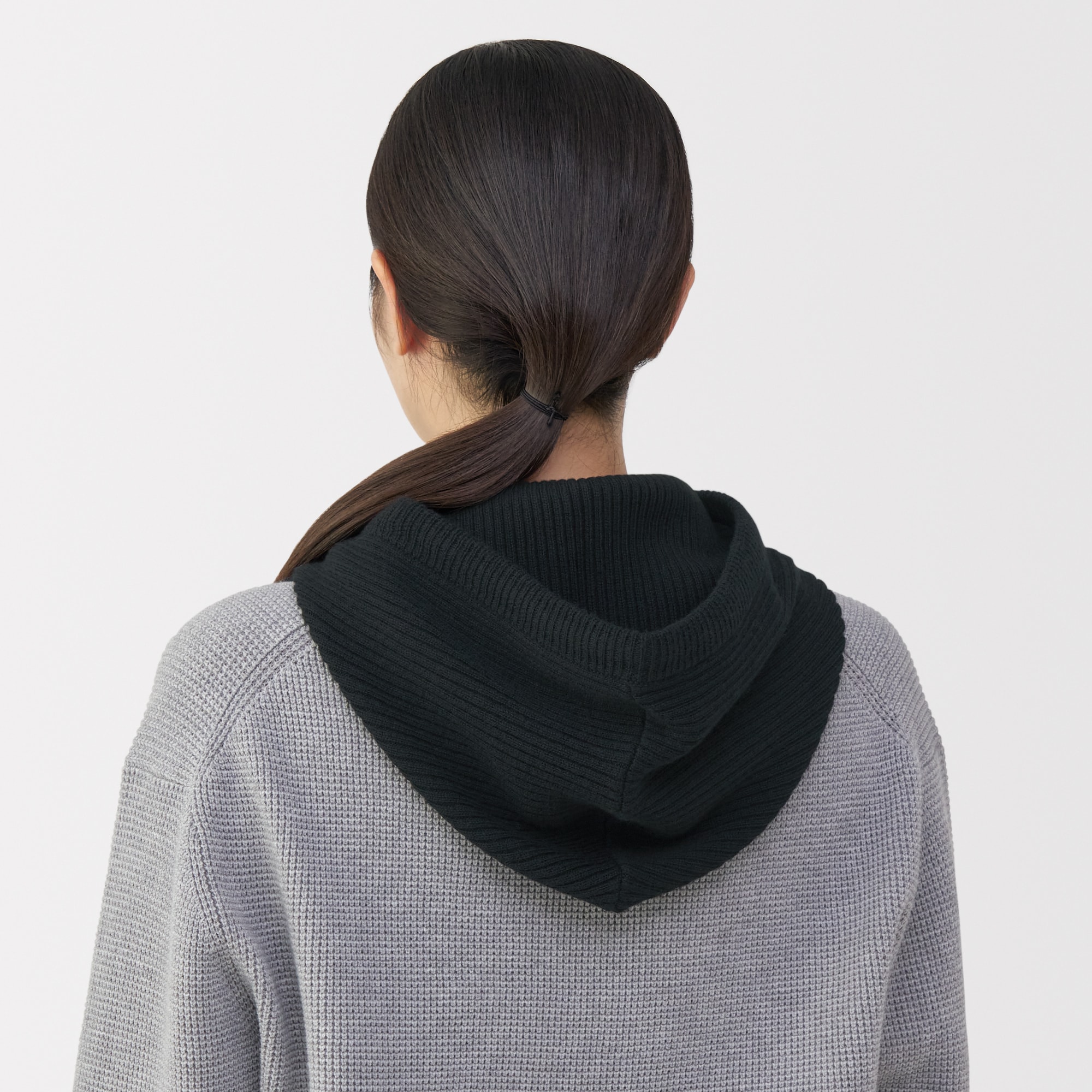 首のチクチクを抑えたメリノウール混　バラクラバ