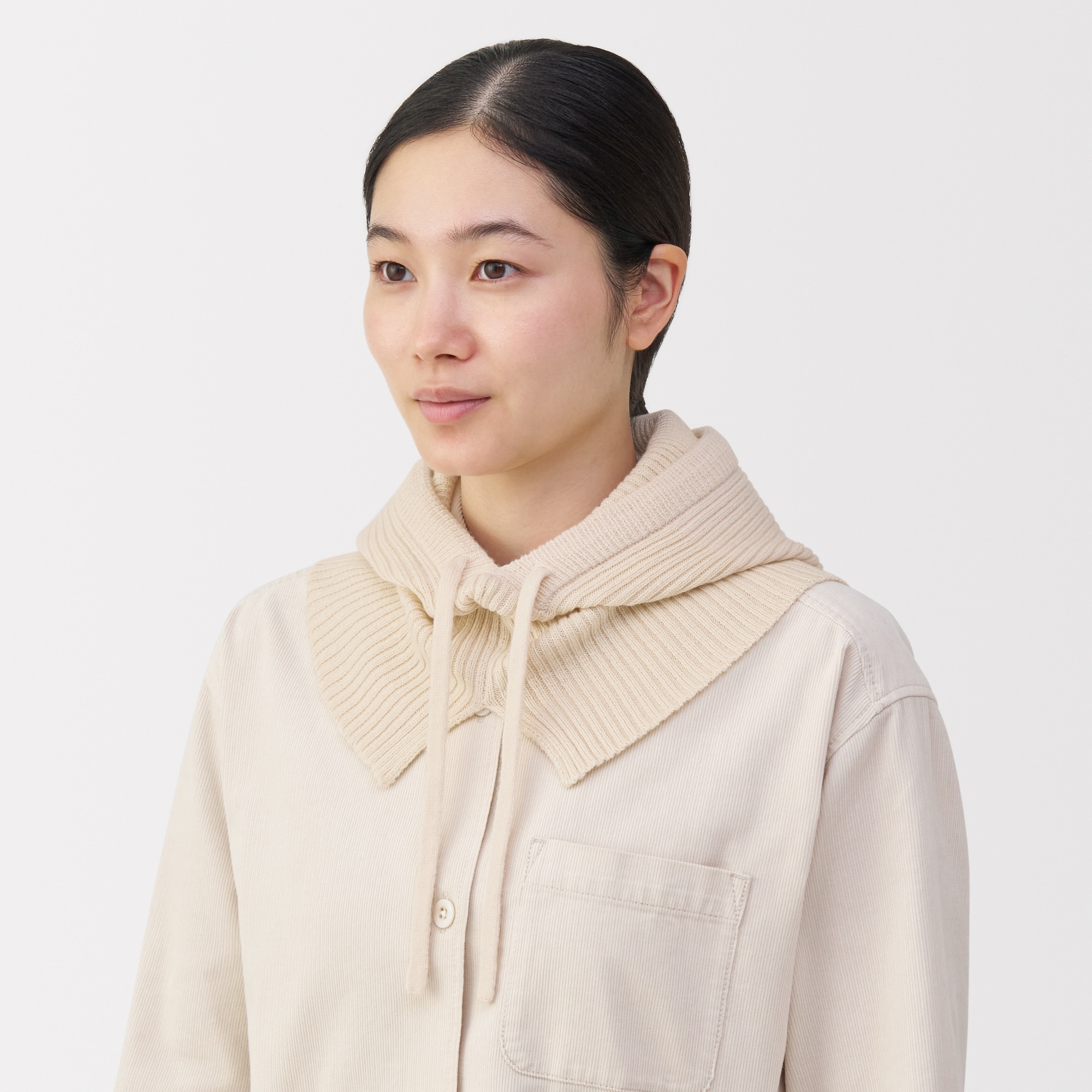 首のチクチクを抑えたメリノウール混　バラクラバ