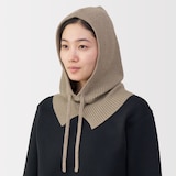 首のチクチクを抑えたメリノウール混　バラクラバ
