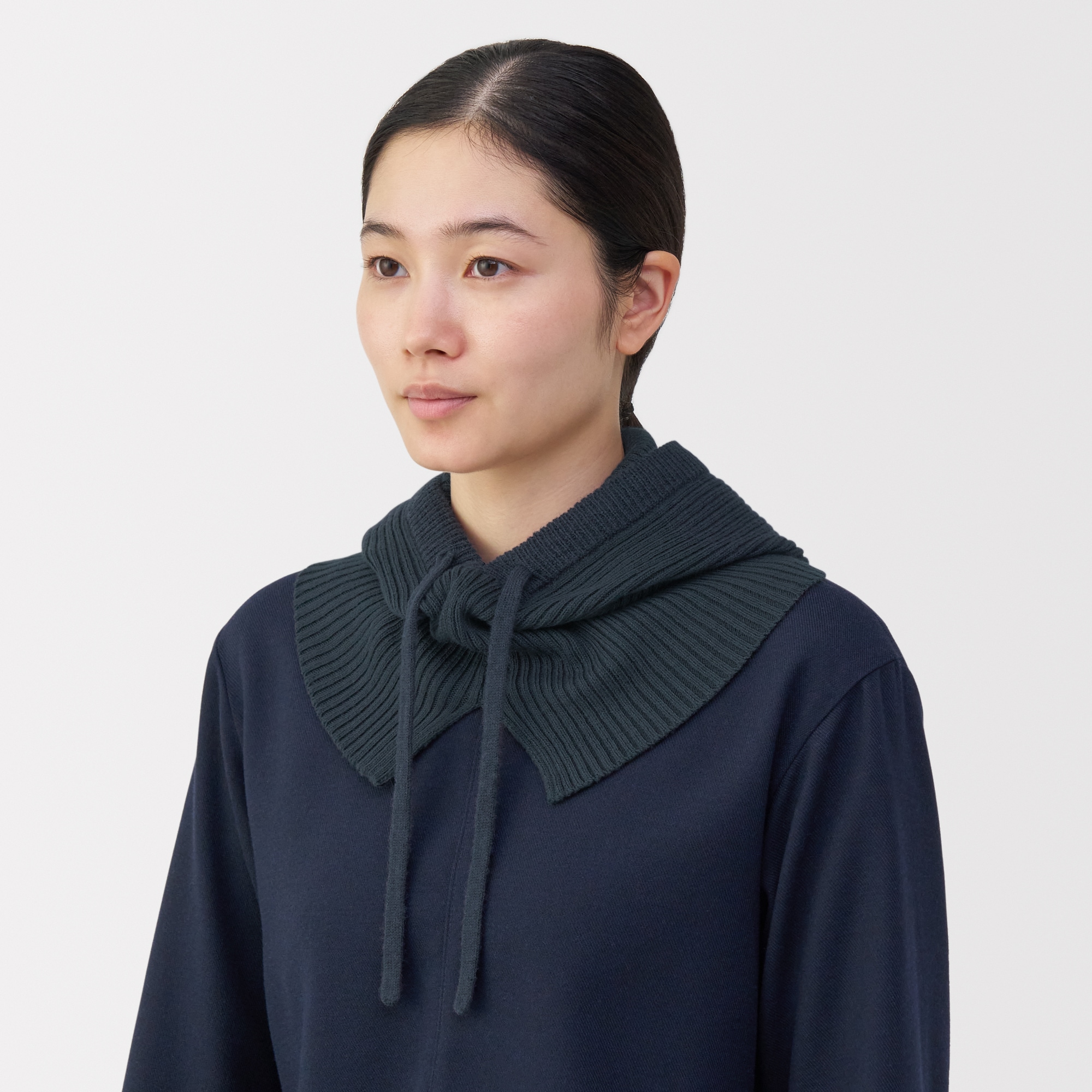 首のチクチクを抑えたメリノウール混　バラクラバ