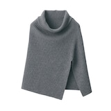 首のチクチクを抑えたメリノウール混　ポンチョ