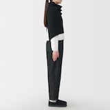 首のチクチクを抑えたメリノウール混　ポンチョ