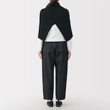 首のチクチクを抑えたメリノウール混　ポンチョ