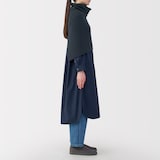 首のチクチクを抑えたメリノウール混　ポンチョ