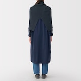 首のチクチクを抑えたメリノウール混　ポンチョ