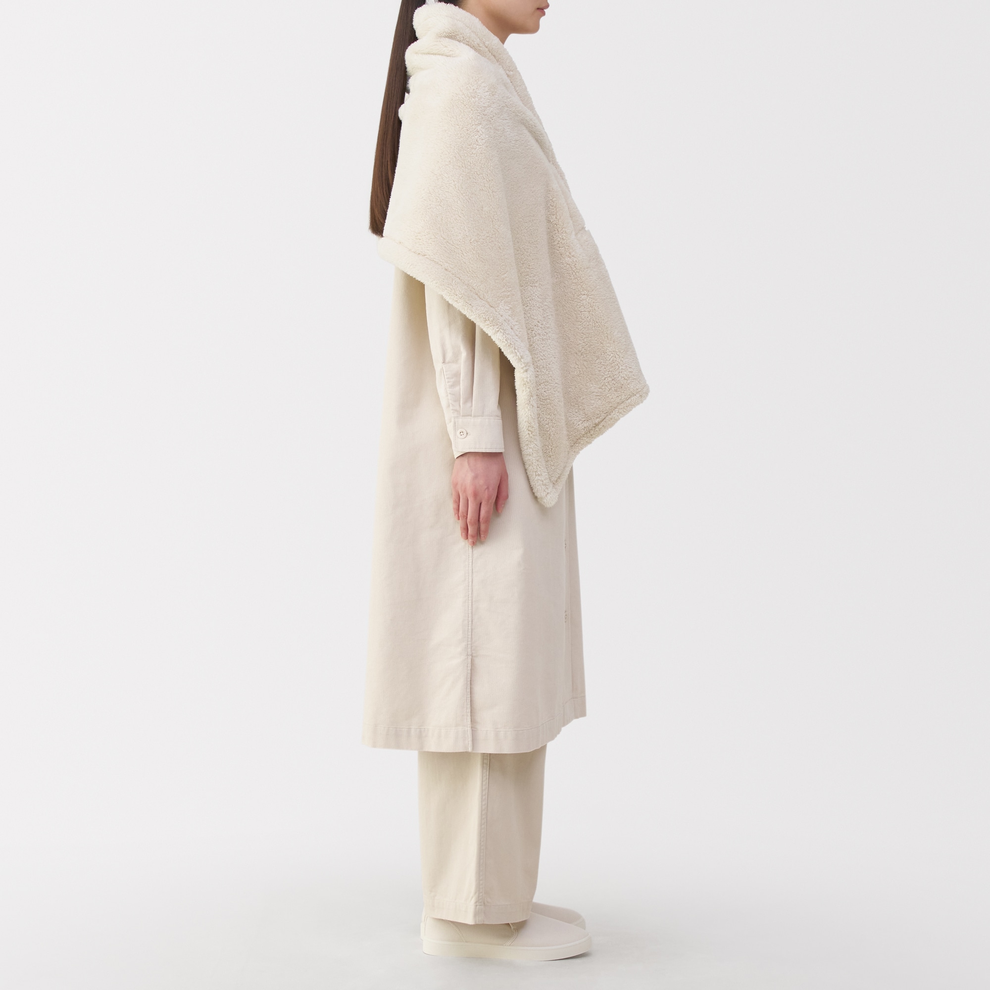 再生ポリエステルあったかボア　ケープ