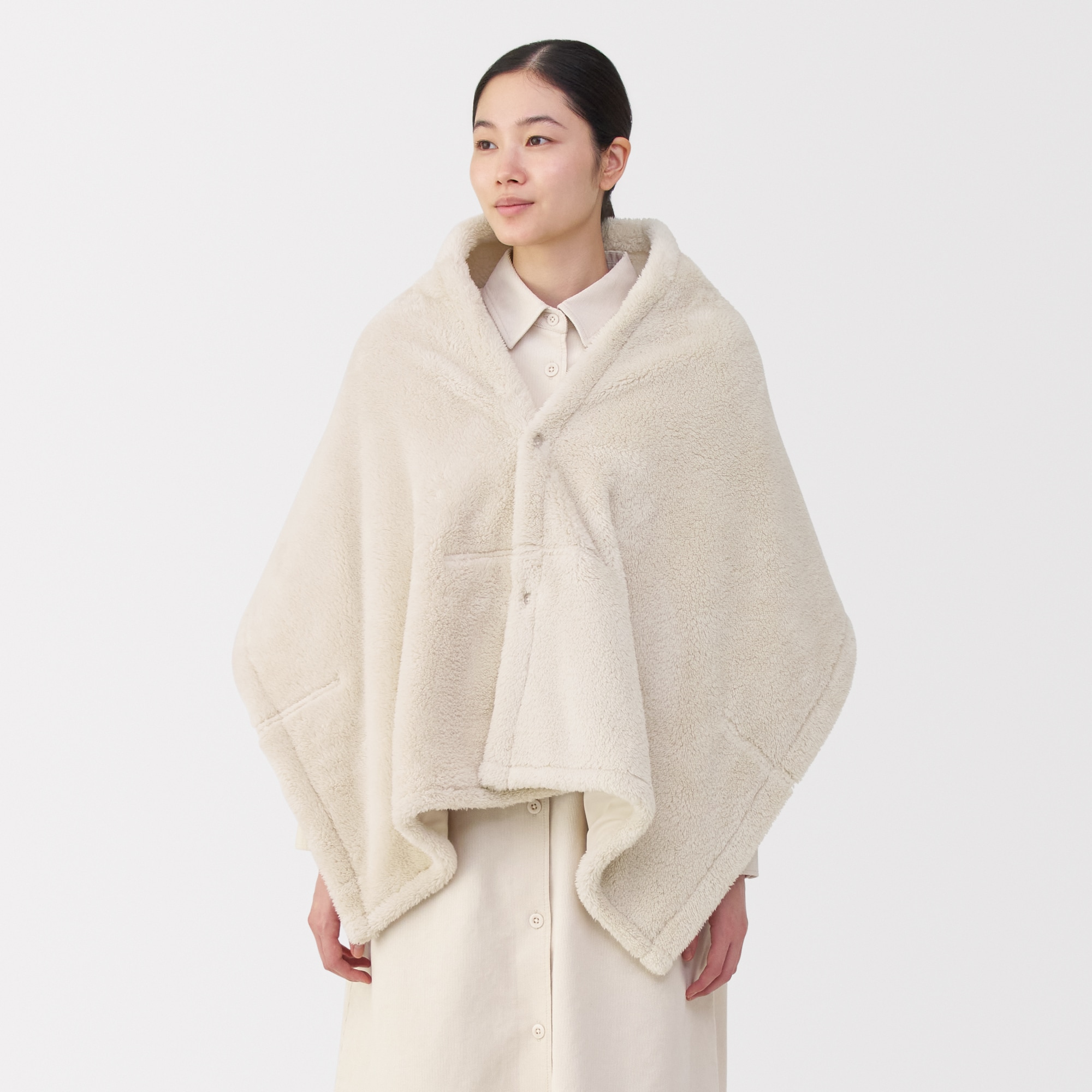 seventen ボアロングケープ(オフホワイト) Sサイズ 試着のみ タグなし ボアロングケープ(オフホワイト) - seventen