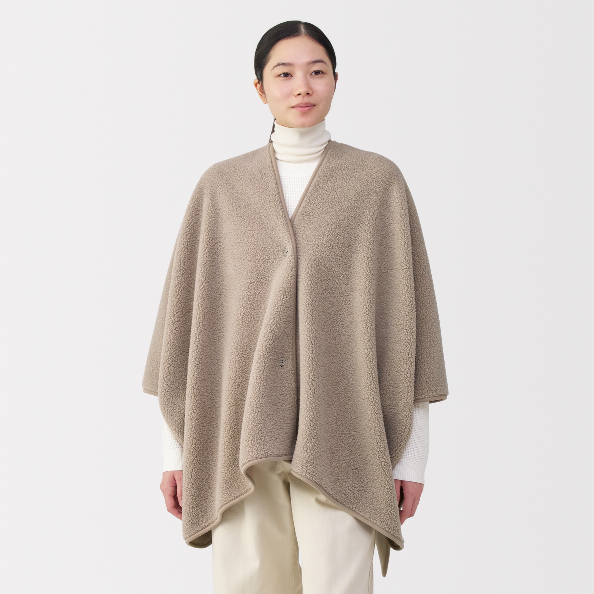 再生ポリエステルくつろぎボア ケープ | 無印良品