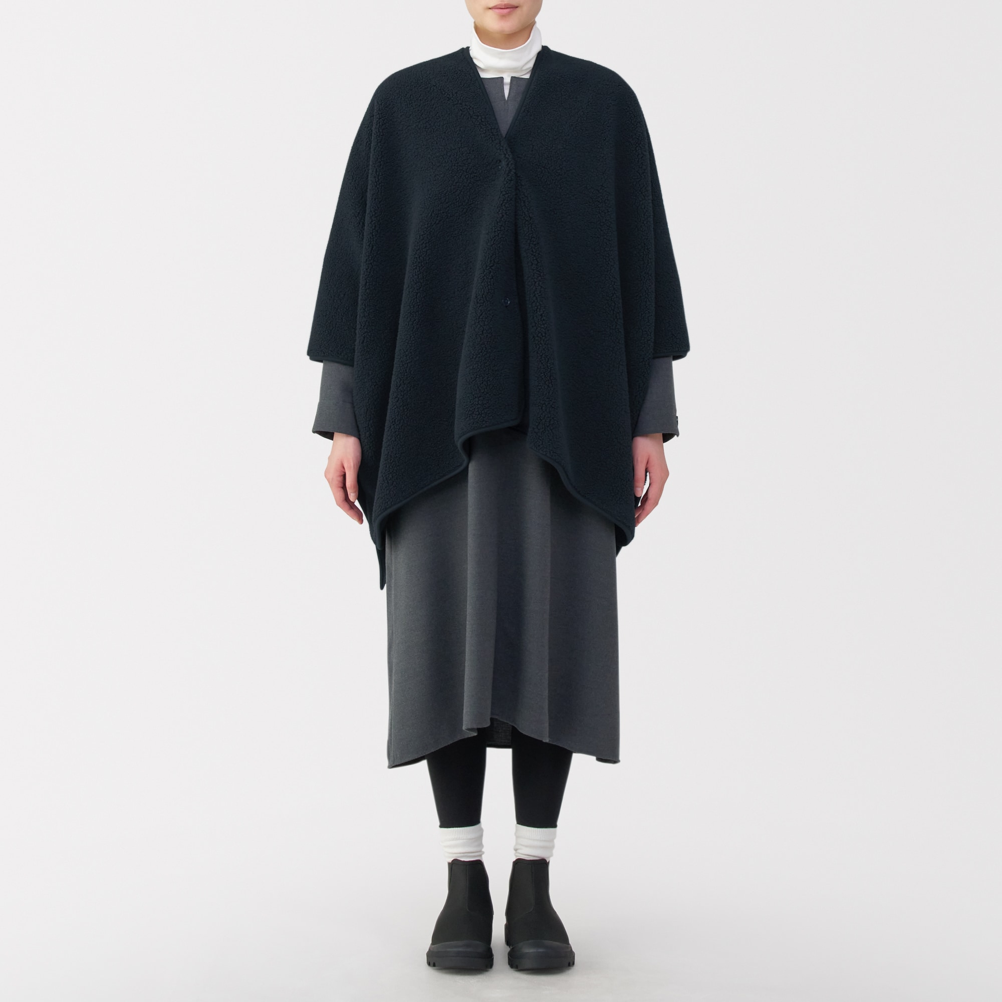 再生ポリエステルくつろぎボア ケープ | 無印良品