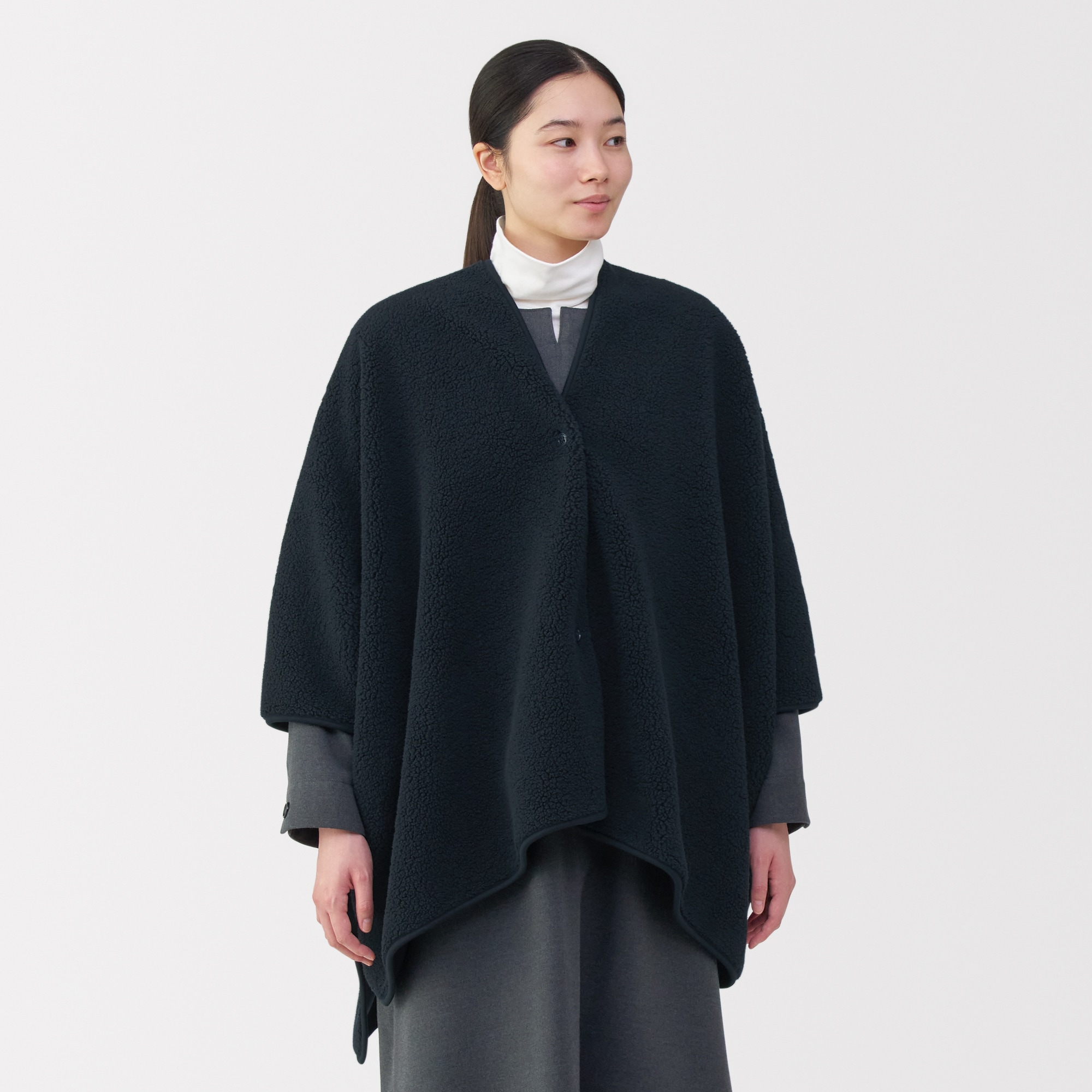 再生ポリエステルくつろぎボア ケープ | 無印良品