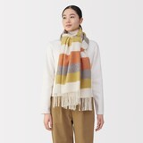 ふっくらウール　大判ストール（ストライプ）（ＣＮ）