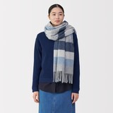 ふっくらウール　大判ストール（ストライプ）（ＣＮ）