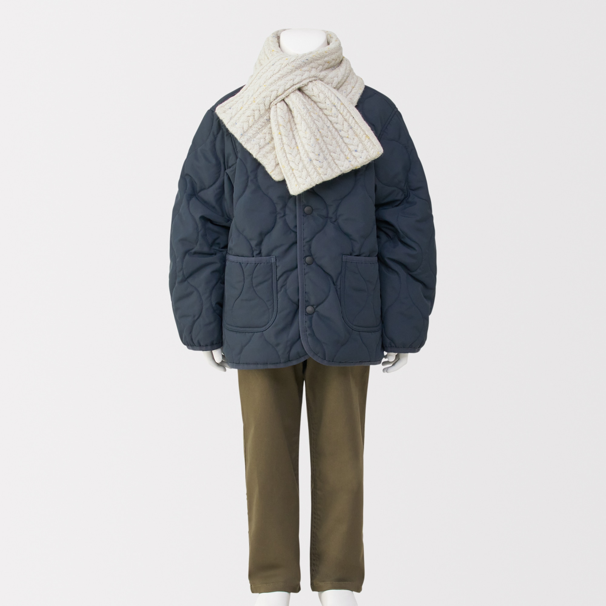 ＜キッズ＞　再生ポリエステル混のびのび　マフラー