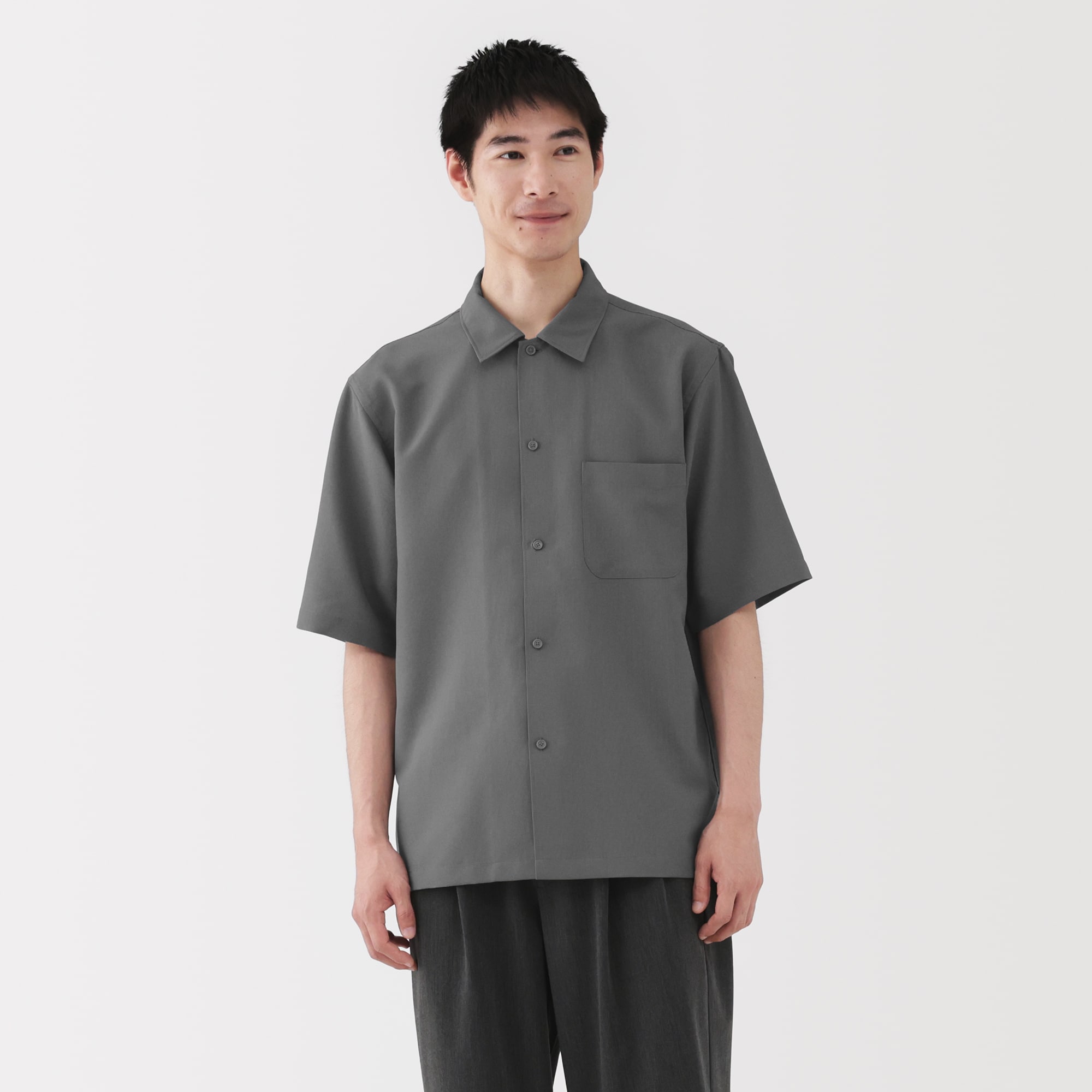 紳士 風を通す ストレッチ 五分袖シャツ | 無印良品