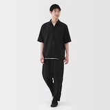 紳士　風を通す　ストレッチ　五分袖シャツ