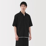紳士　風を通す　ストレッチ　五分袖シャツ