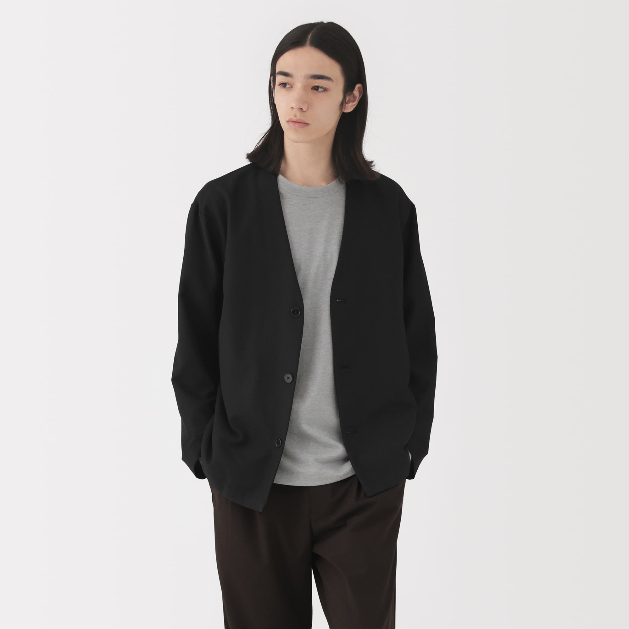 紳士　風を通す　ストレッチ　カーディガン