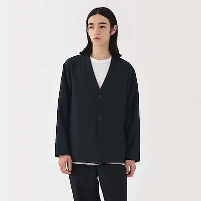 紳士　風を通す　ストレッチ　カーディガン