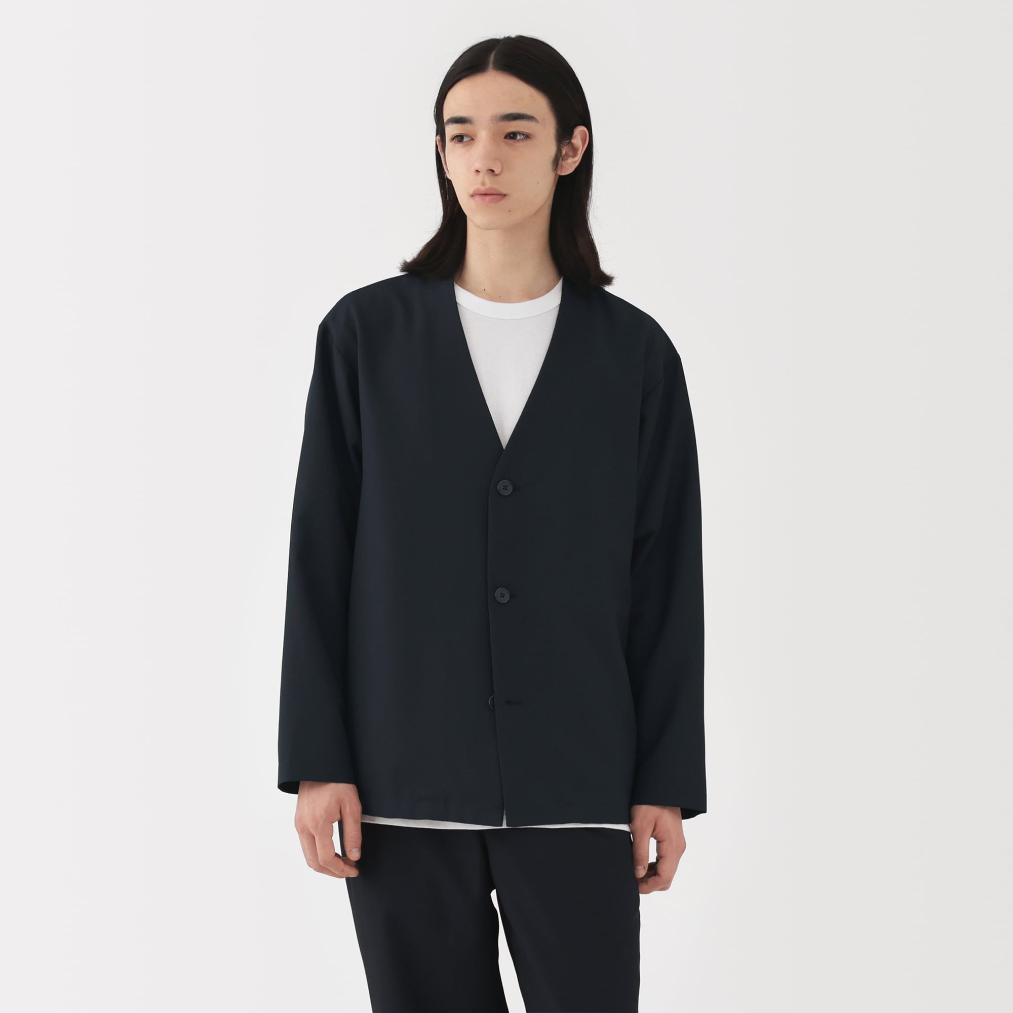 紳士　風を通す　ストレッチ　カーディガン