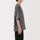 紳士　風を通す　ストレッチ　五分袖布帛Ｔシャツ