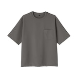 紳士　風を通す　ストレッチ　五分袖布帛Ｔシャツ