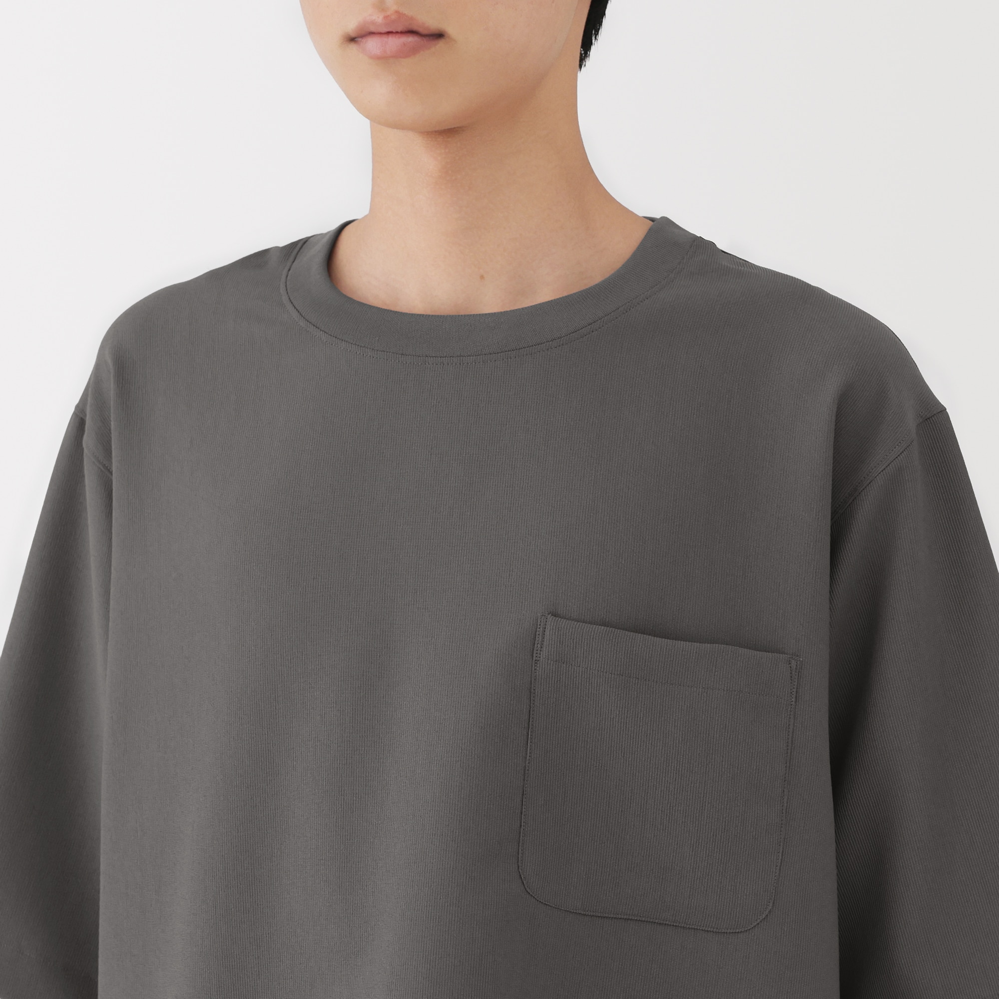 紳士　風を通す　ストレッチ　五分袖布帛Ｔシャツ