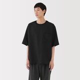 紳士　風を通す　ストレッチ　五分袖布帛Ｔシャツ