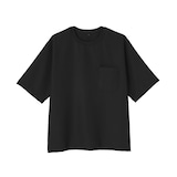 紳士　風を通す　ストレッチ　五分袖布帛Ｔシャツ