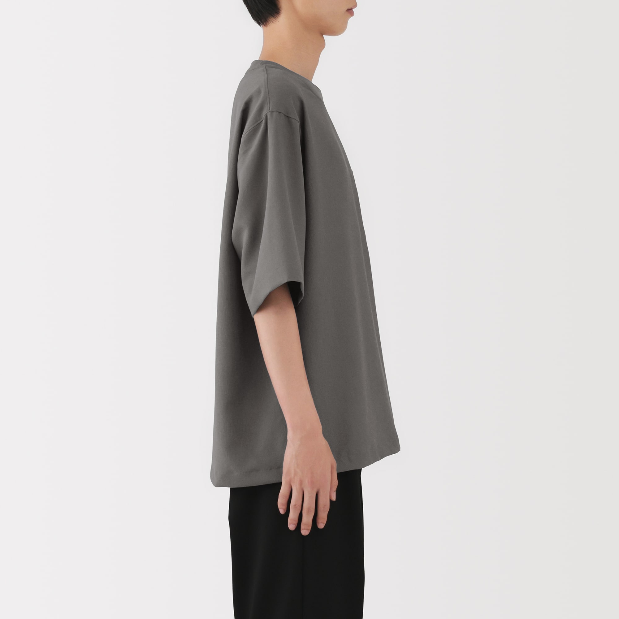 紳士 風を通す ストレッチ 五分袖布帛Tシャツ | 無印良品