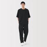 紳士　風を通す　ストレッチ　五分袖布帛Ｔシャツ