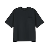 紳士　風を通す　ストレッチ　五分袖布帛Ｔシャツ