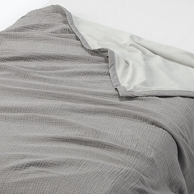 綿ガーゼ　綿混ベロア　リバーシブルブランケット・Ｓ・Ｄ