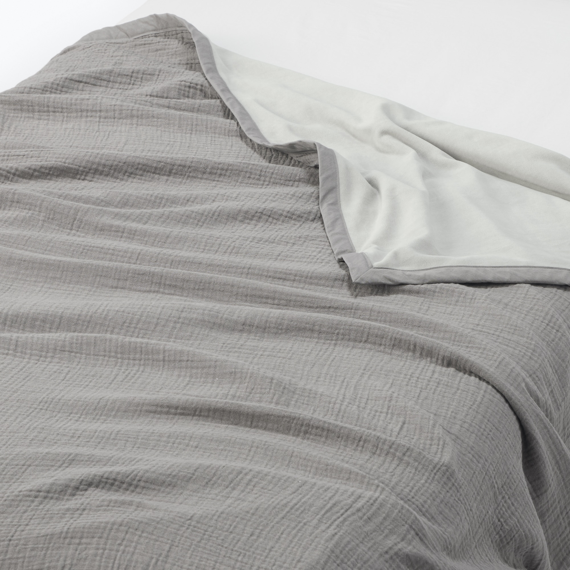 綿ガーゼ　綿混ベロア　リバーシブルブランケット・Ｓ