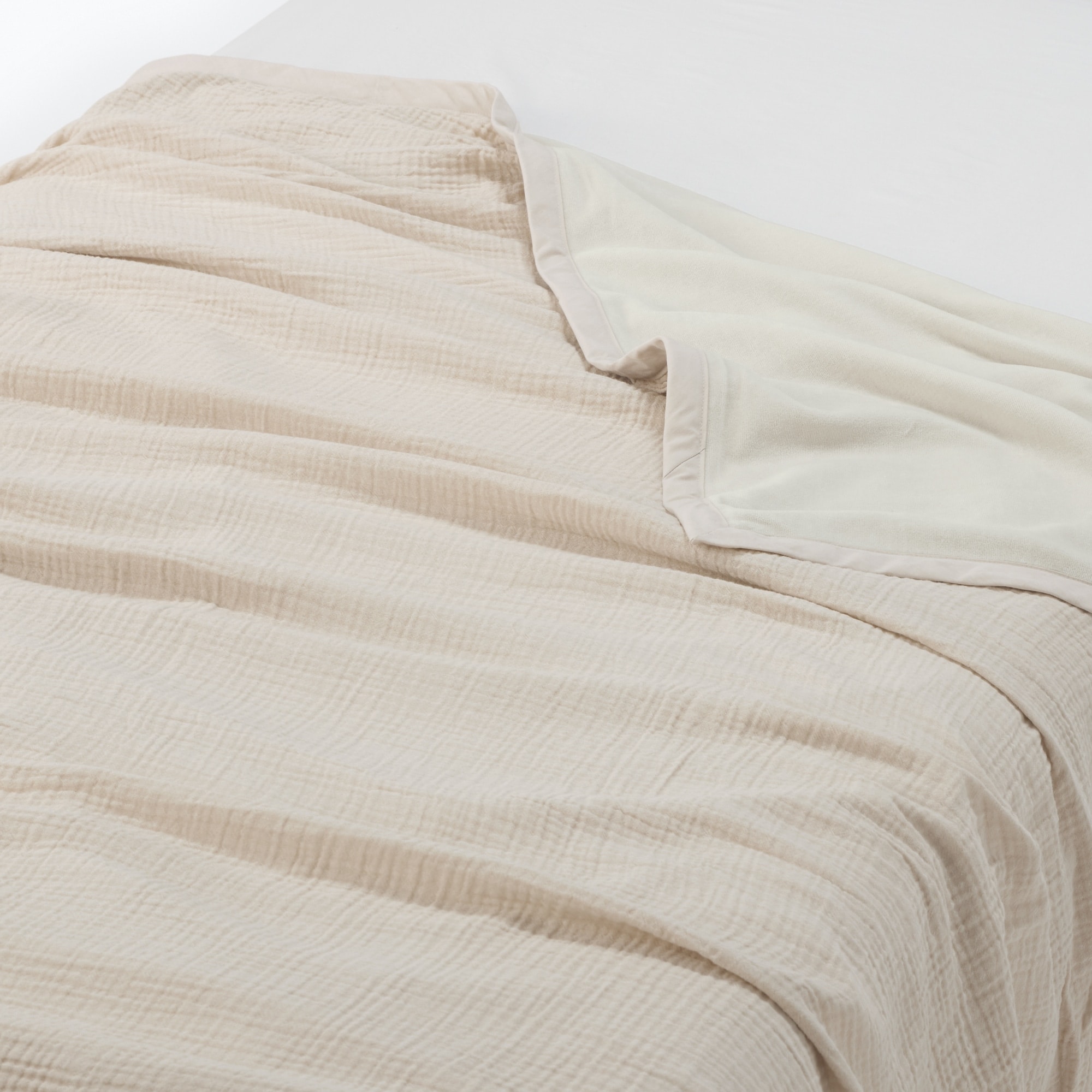 綿ガーゼ 綿混ベロア リバーシブルブランケット・D | 無印良品