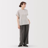 婦人　リネン　洗いざらしイージーワイドパンツ（ＡＳＥＡＮ）