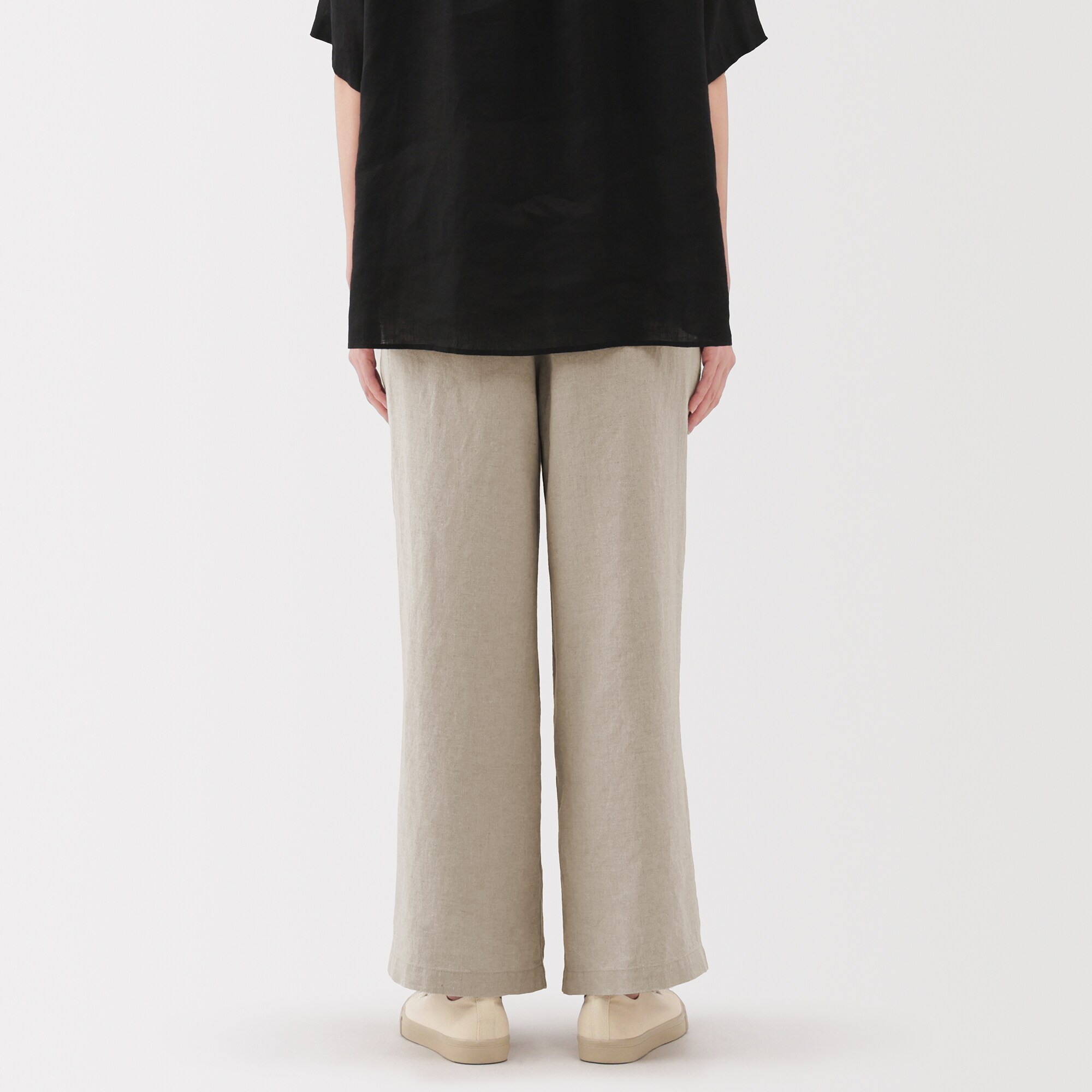 婦人　リネン　洗いざらしイージーワイドパンツ（ＡＳＥＡＮ）