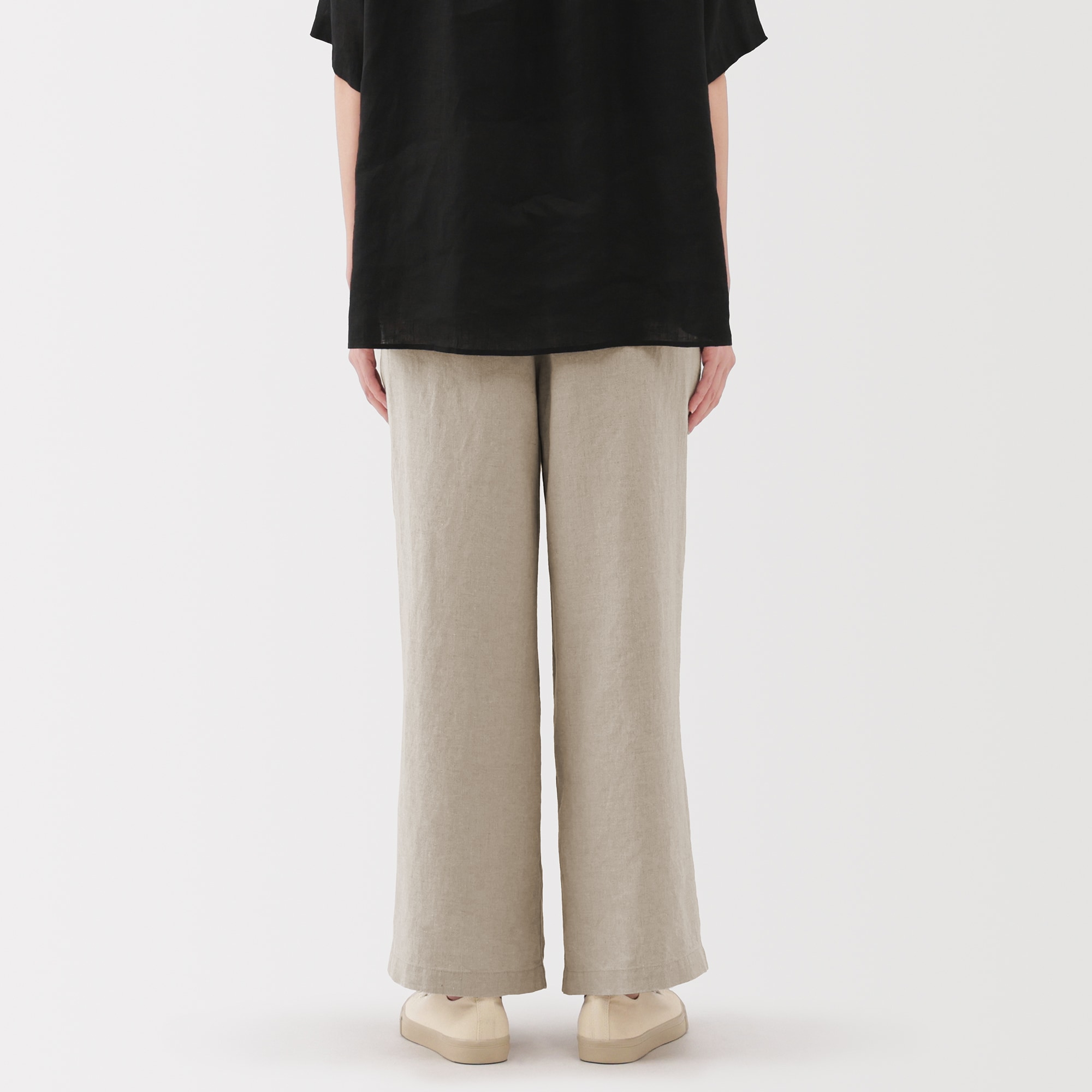 婦人　リネン　洗いざらしイージーワイドパンツ（ＡＳＥＡＮ）