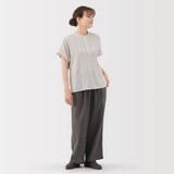 婦人　リネン　洗いざらしイージーワイドパンツ（ＡＳＥＡＮ）