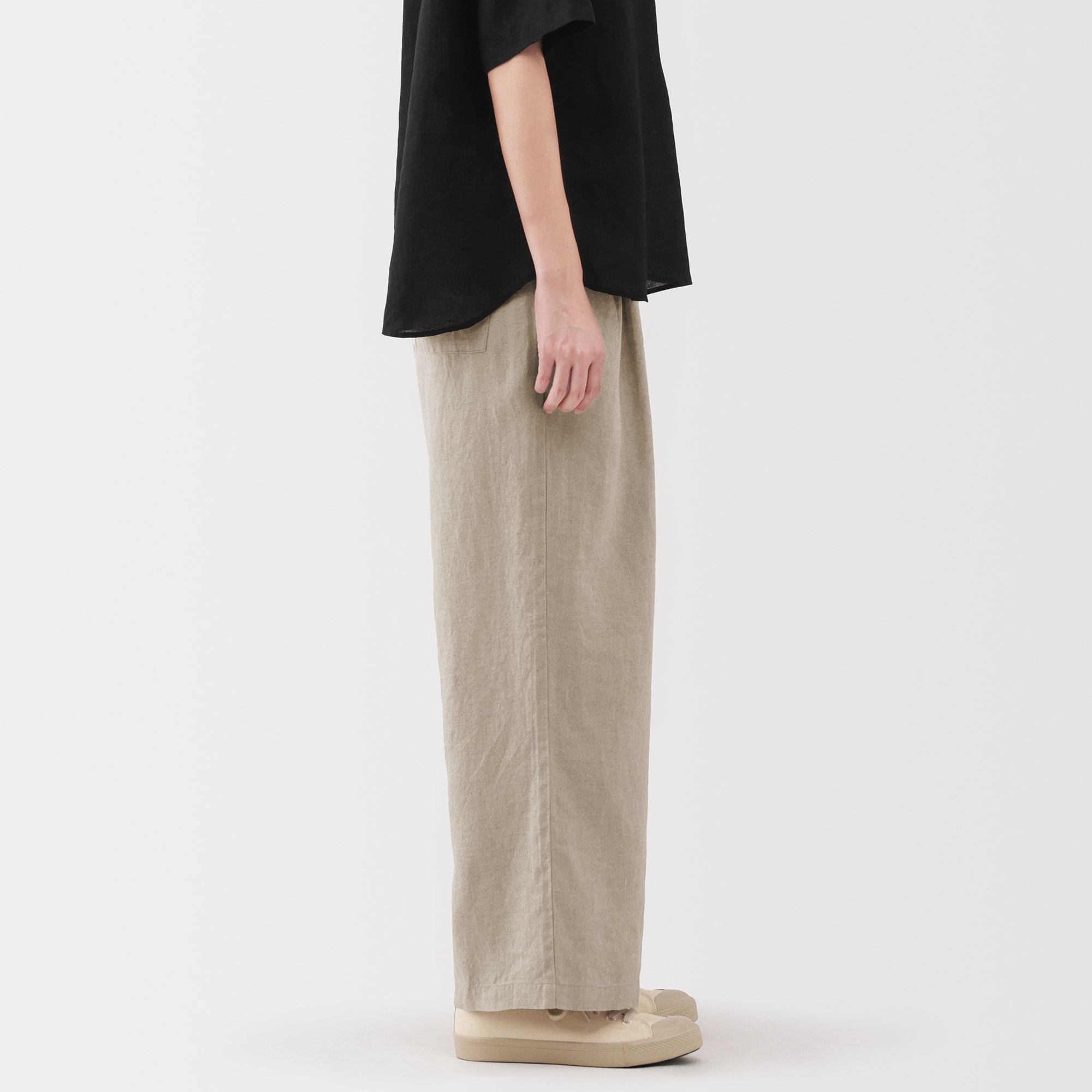 婦人　リネン　洗いざらしイージーワイドパンツ（ＡＳＥＡＮ）