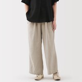 婦人　リネン　洗いざらしイージーワイドパンツ（ＡＳＥＡＮ）