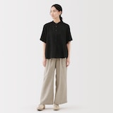 婦人　リネン　洗いざらしイージーワイドパンツ（ＡＳＥＡＮ）