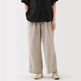 婦人　リネン　洗いざらしイージーワイドパンツ（ＡＳＥＡＮ）
