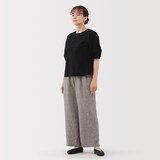 婦人　リネン　洗いざらしイージーワイドパンツ（ＡＳＥＡＮ）