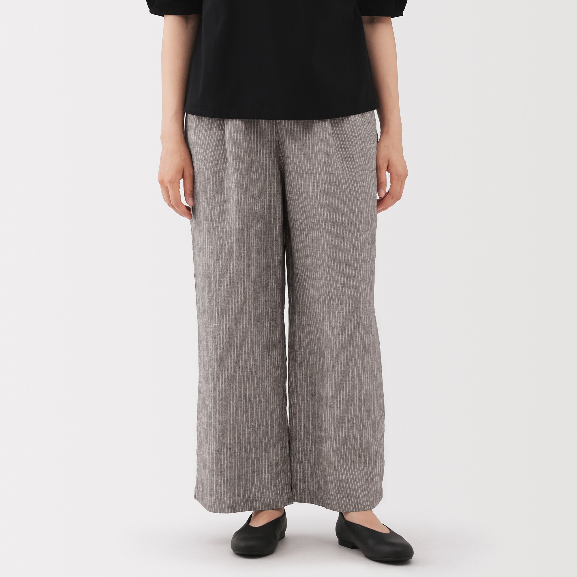 婦人　リネン　洗いざらしイージーワイドパンツ（ＡＳＥＡＮ）