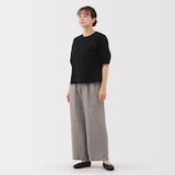 婦人　リネン　洗いざらしイージーワイドパンツ（ＡＳＥＡＮ）