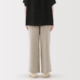 婦人　リネン　洗いざらしイージーワイドパンツ（ＡＳＥＡＮ）