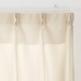 ポリエステルグログラン（防炎）プリーツカーテン／ライトベージュ