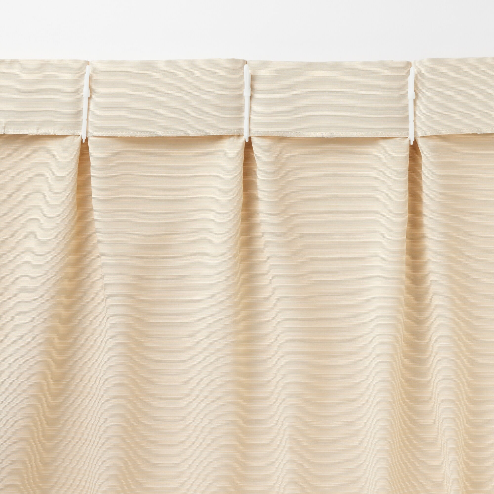 ポリエステルグログラン（防炎）プリーツカーテン／ライトベージュ