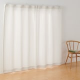 ポリエステルグログラン（防炎）ノンプリーツカーテン／ライトベージュ